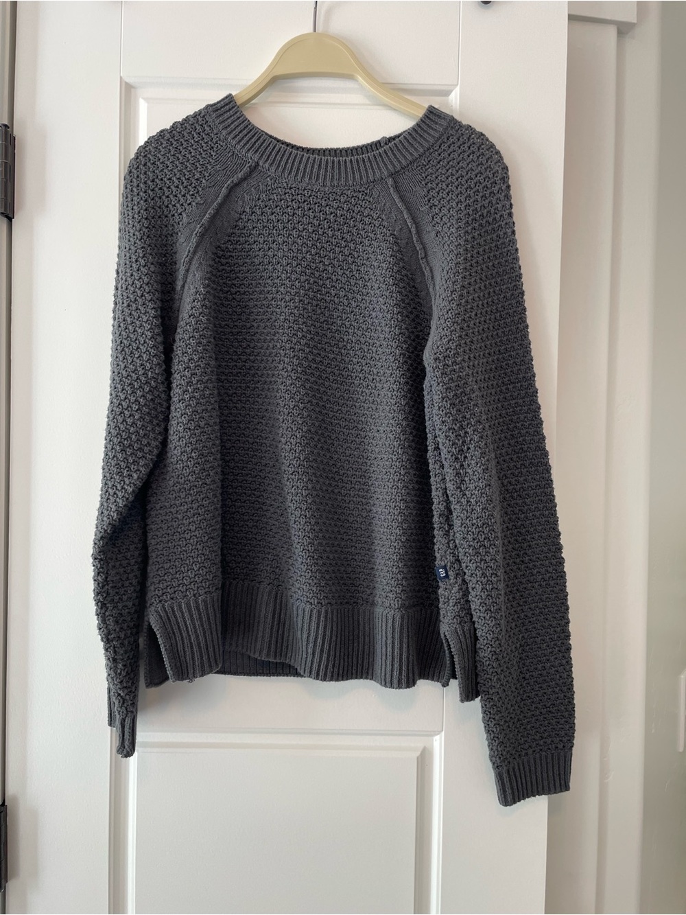 GAP Charcoal Gray Textured Crewneck Sweater